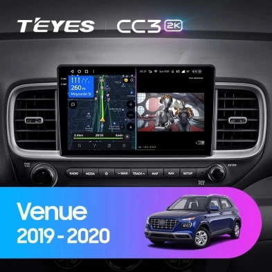 Штатная магнитола Teyes CC3 2K 4/64 Hyundai Venue (2019-2020) Правый руль