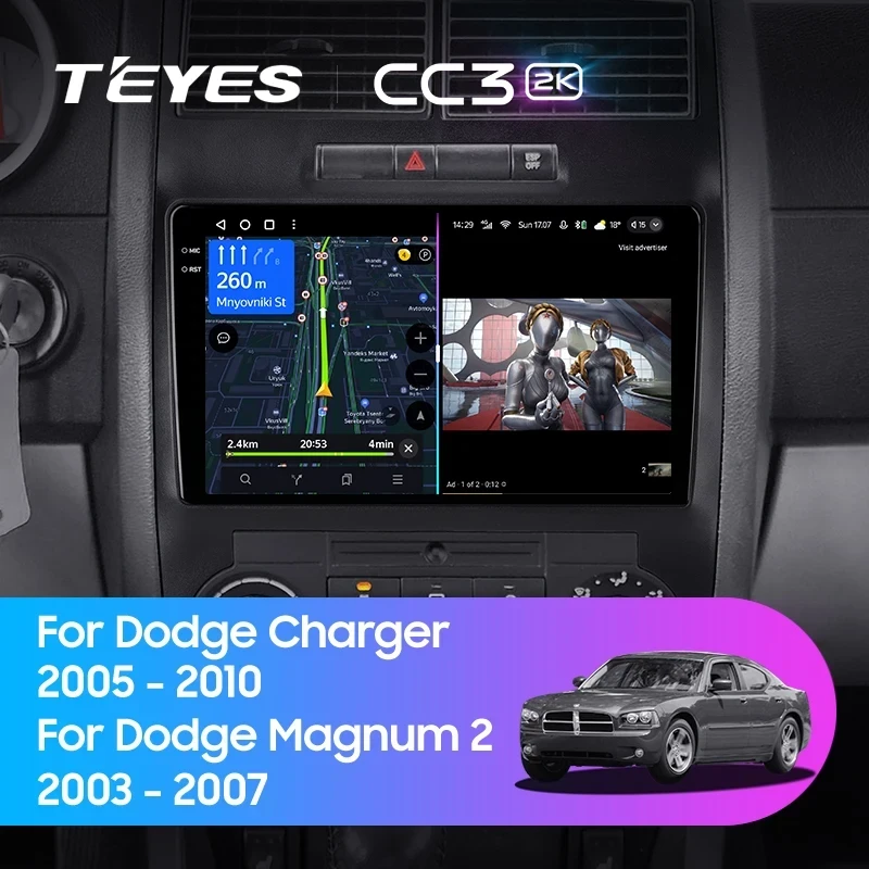 Штатная магнитола Teyes CC3 2K 4/64 Dodge Magnum 2 (2003-2007)