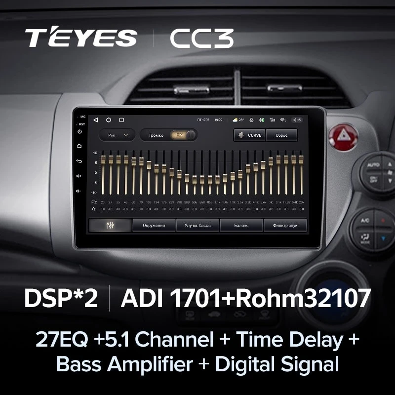 Штатная магнитола Teyes CC3 4/32 Honda Fit GE GP GE (2007-2014) Правый руль