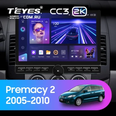 Штатная магнитола Teyes CC3 2K 6/128 Mazda Premacy 2 (2005-2010) (13" с кнопками)