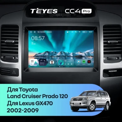 Штатная магнитола Teyes CC4 Pro 12/256 Toyota Land Cruiser Prado 120 (2002-2009)