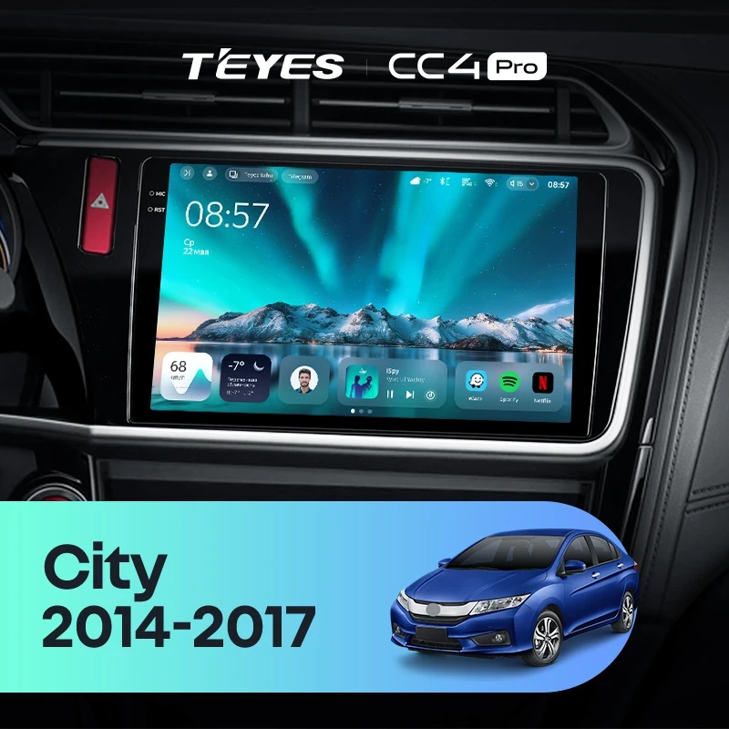 Штатная магнитола Teyes CC4 Pro 8/128 Honda City (2014-2017) Тип-A