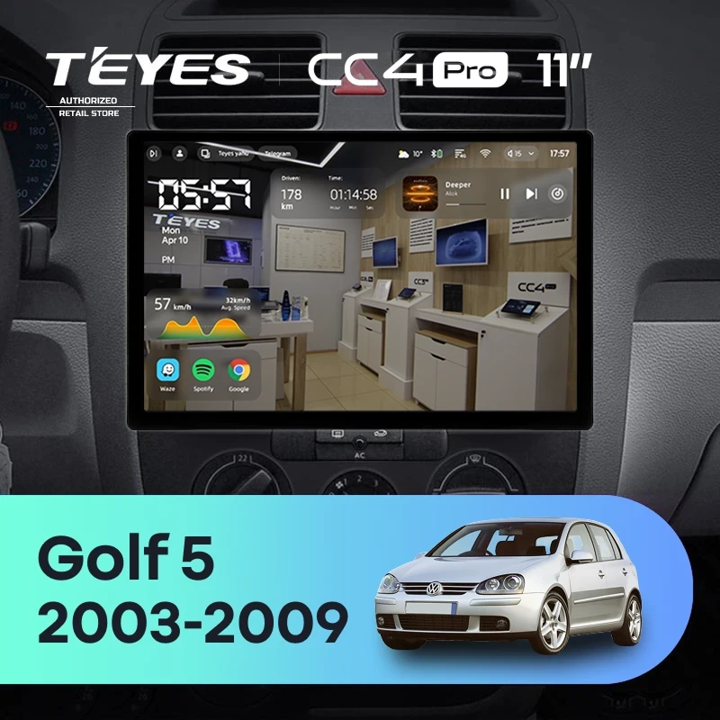 Штатная магнитола Teyes CC4 Pro 12/256 Volkswagen Golf 5 (2003-2009) F3 (11")