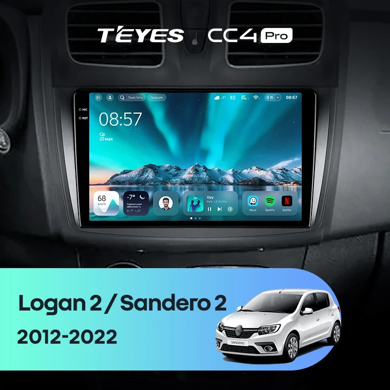 Штатная магнитола Teyes CC4 Pro 8/128 Renault Logan 2 (2012-2022) F2