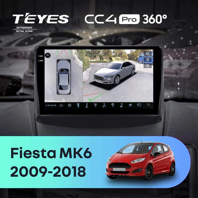Штатная магнитола Teyes CC4 Pro 360 12/256 Ford Fiesta 6 (2009-2018) F1 Тип-A