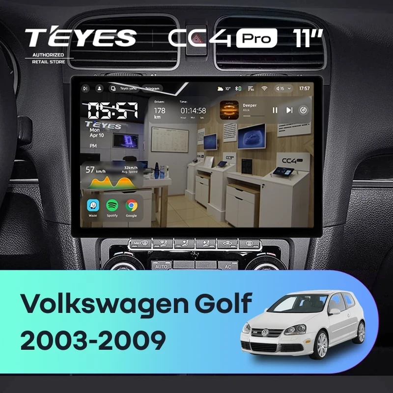 Штатная магнитола Teyes CC4 Pro 8/128 Volkswagen Golf (2003-2009) (11")