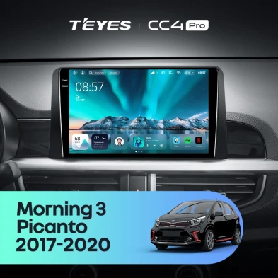 Штатная магнитола Teyes CC4 Pro 8/128 Kia Picanto (2017-2020) Тип-A