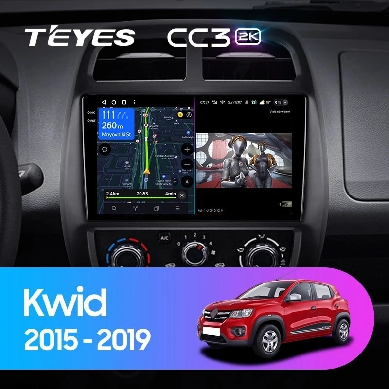 Штатная магнитола Teyes CC3 2K 4/64 Renault KWID (2015-2019)