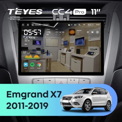 Штатная магнитола Teyes CC4 Pro 8/128 Geely Emgrand X7 1 GX7 EX7 (2011-2019) (11")