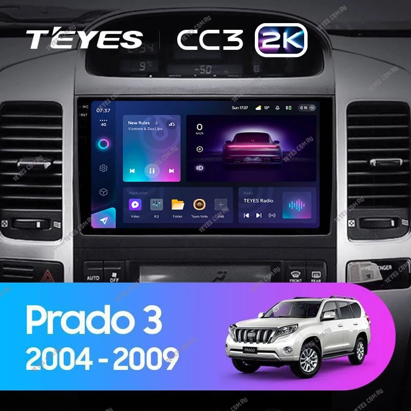 Штатная магнитола Teyes CC3 2K 4/32 Toyota Land Cruiser Prado 120 (2002-2009) F2