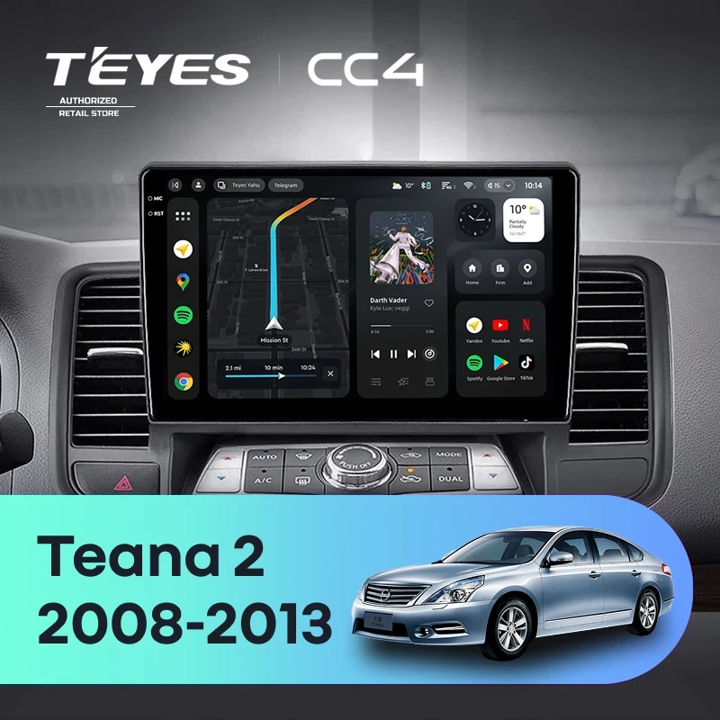 Штатная магнитола Teyes CC4 8/128 Nissan Teana J32 (2008-2013) Тип-B