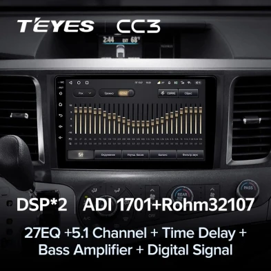 Штатная магнитола Teyes CC3 4/32 Toyota Sienna 3 XL30 (2010-2014)
