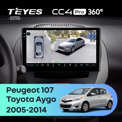 Штатная магнитола Teyes CC4 Pro 360 12/256 Toyota Aygo (2005-2014)