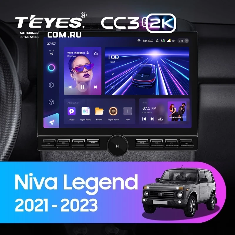Штатная магнитола Teyes CC3 2K 6/128 Lada Niva Legend (2021-2023) (13" с кнопками)