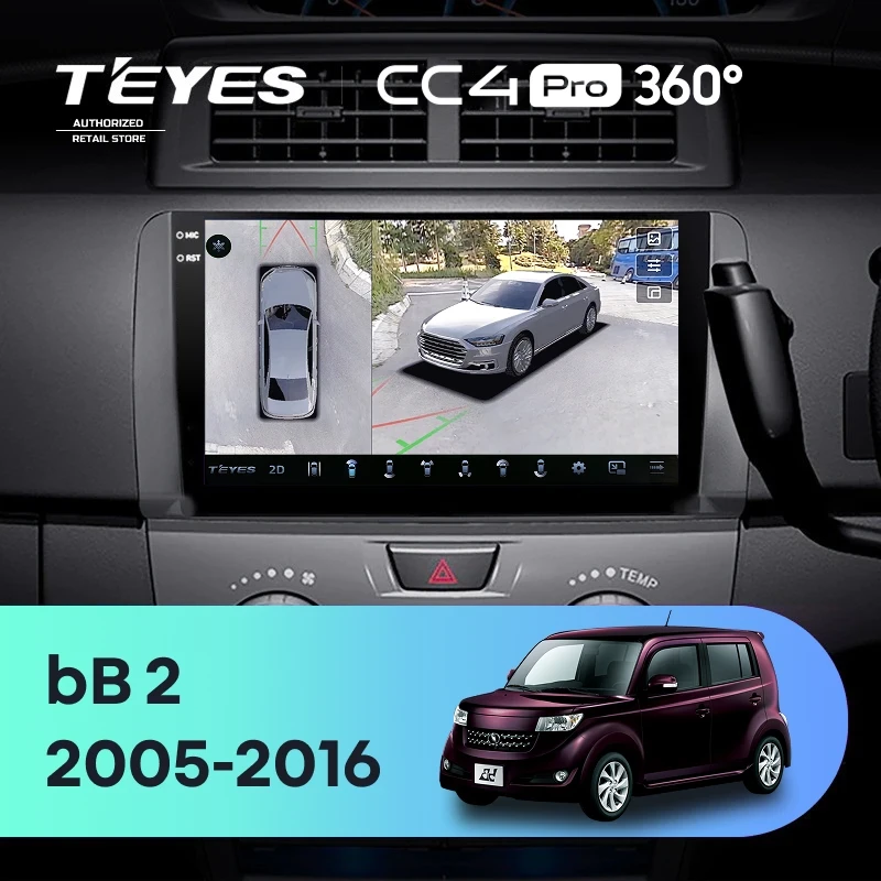 Штатная магнитола Teyes CC4 Pro 360 12/256 Toyota bB 2 QNC20 (2005-2016)