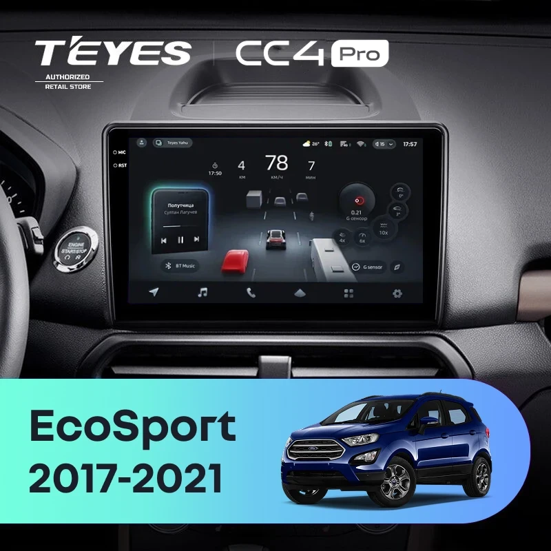 Штатная магнитола Teyes CC4 Pro 12/256 Ford EcoSport (2017-2021)