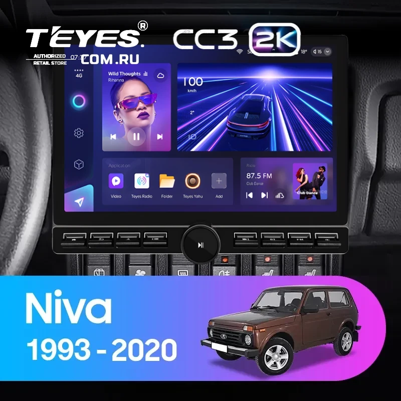 Штатная магнитола Teyes CC3 2K 6/128 Lada Niva (1993-2020) (13" с кнопками)