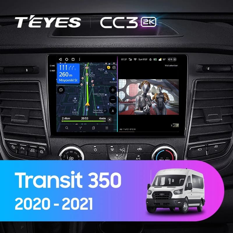 Штатная магнитола Teyes CC3 2K 6/128 Ford Transit 350 (2020-2021)