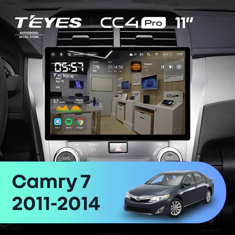 Штатная магнитола Teyes CC4 Pro 8/128 Toyota Camry 7 XV 50 55 (2011-2014) F4 (11")