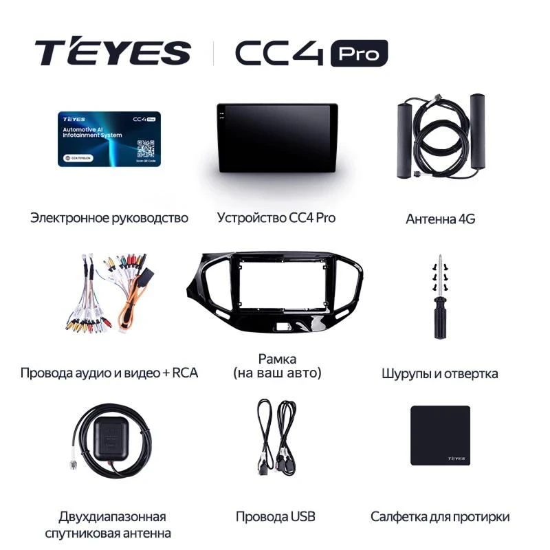 Штатная магнитола Teyes CC4 Pro 12/256 Toyota Harrier XU60 (2013-2020) F2