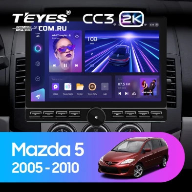 Штатная магнитола Teyes CC3 2K 6/128 Mazda 5 2 CR (2005-2010) (13" с кнопками)