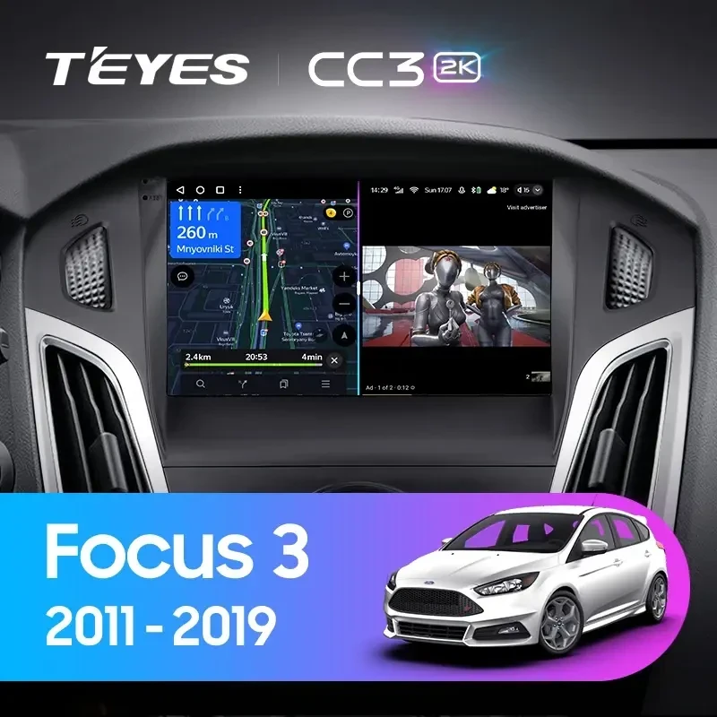 Штатная магнитола Teyes CC3 2K 6/128 Ford Focus 3 (2011-2019) F2