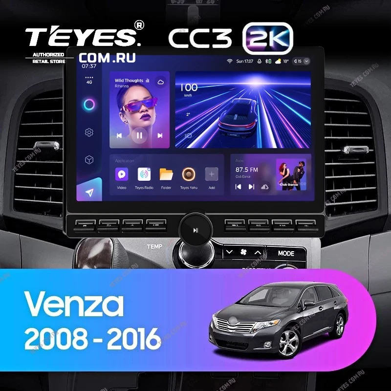 Штатная магнитола Teyes CC3 2K 6/128 Toyota Venza (2008-2016) (13" с кнопками)