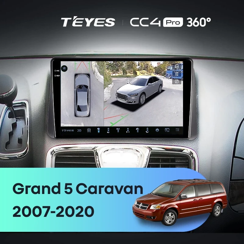 Штатная магнитола Teyes CC4 Pro 360 12/256 Dodge Grand 5 Caravan (2007-2020)