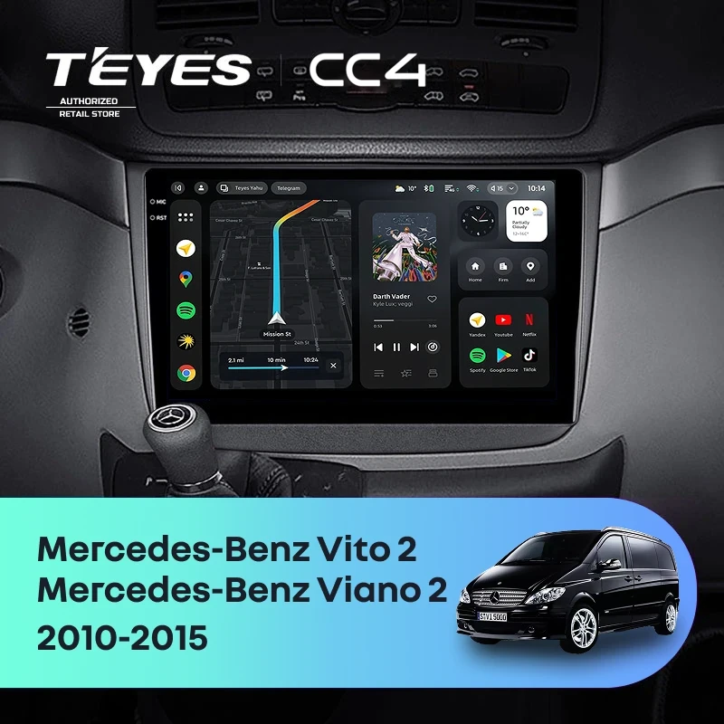 Штатная магнитола Teyes CC4 Pro 8/128 Mercedes-Benz Vito W639 (2010-2015) (11")