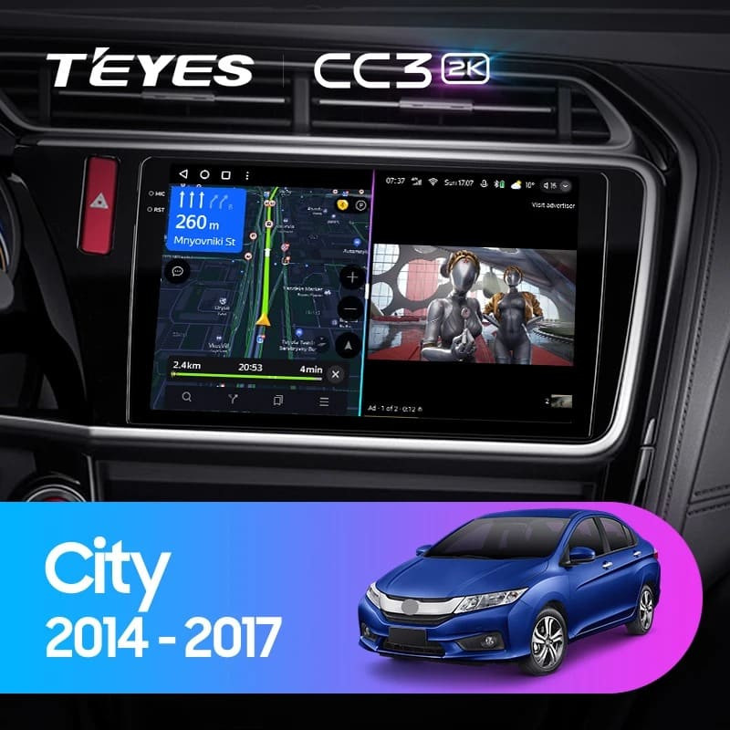 Штатная магнитола Teyes CC3 2K 6/128 Honda City (2014-2017) Тип-A