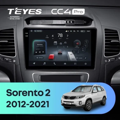 Штатная магнитола Teyes CC4 Pro 12/256 Kia Sorento 2 II XM (2012-2021) F2