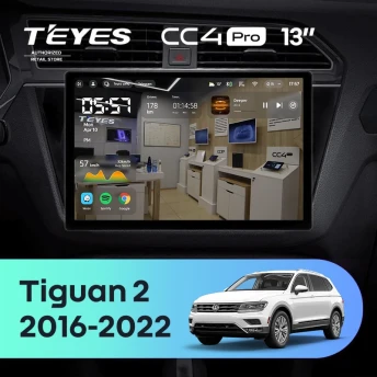 Штатная магнитола Teyes CC4 Pro 12/256 Volkswagen Tiguan 2 (2016-2022) Тип-B (13")