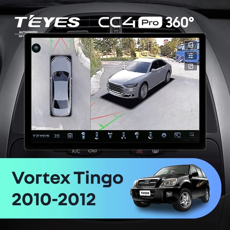 Штатная магнитола Teyes CC4 Pro 360 8/128 Vortex Tingo (2010-2012) (13")
