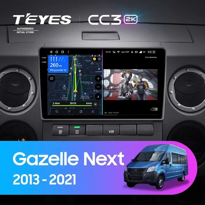 Штатная магнитола Teyes CC3 2K 360 6/128 для GAZ Gazelle Next (2013-2021) F1