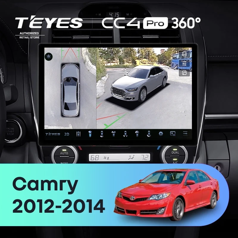 Штатная магнитола Teyes CC4 Pro 360 12/256 Toyota Camry 7 XV 50 55 (2012-2014) Америка (13")