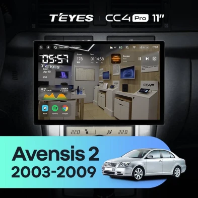 Штатная магнитола Teyes CC4 Pro 12/256 Toyota Avensis T250 (2003-2009) (11")