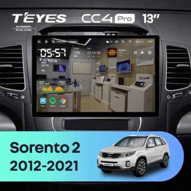 Штатная магнитола Teyes CC4 Pro 8/128 Kia Sorento 2 II XM (2012-2021) F2 (13")
