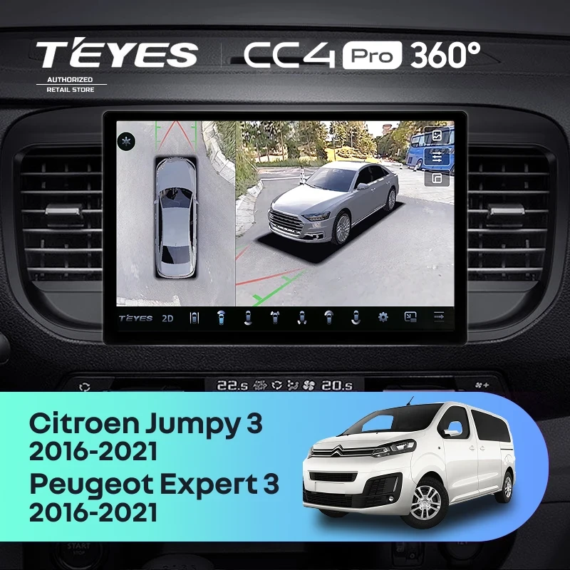 Штатная магнитола Teyes CC4 Pro 360 8/128 Peugeot Expert (2016-2026) (11")
