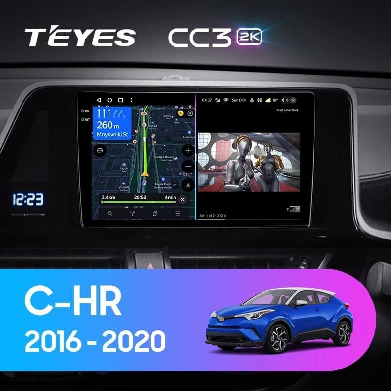 Штатная магнитола Teyes CC3 2K 4/32 Toyota C-HR (2016-2020) F2 Правый руль