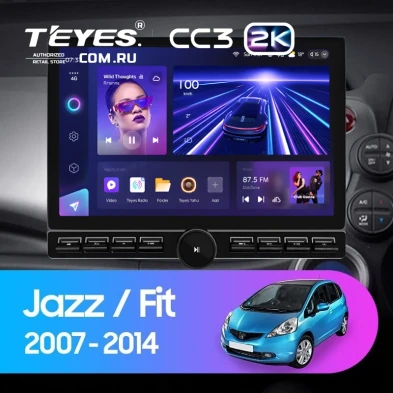 Штатная магнитола Teyes CC3 2K 6/128 Honda Jazz 2 GG (2007-2014) Правый руль (13" с кнопками)
