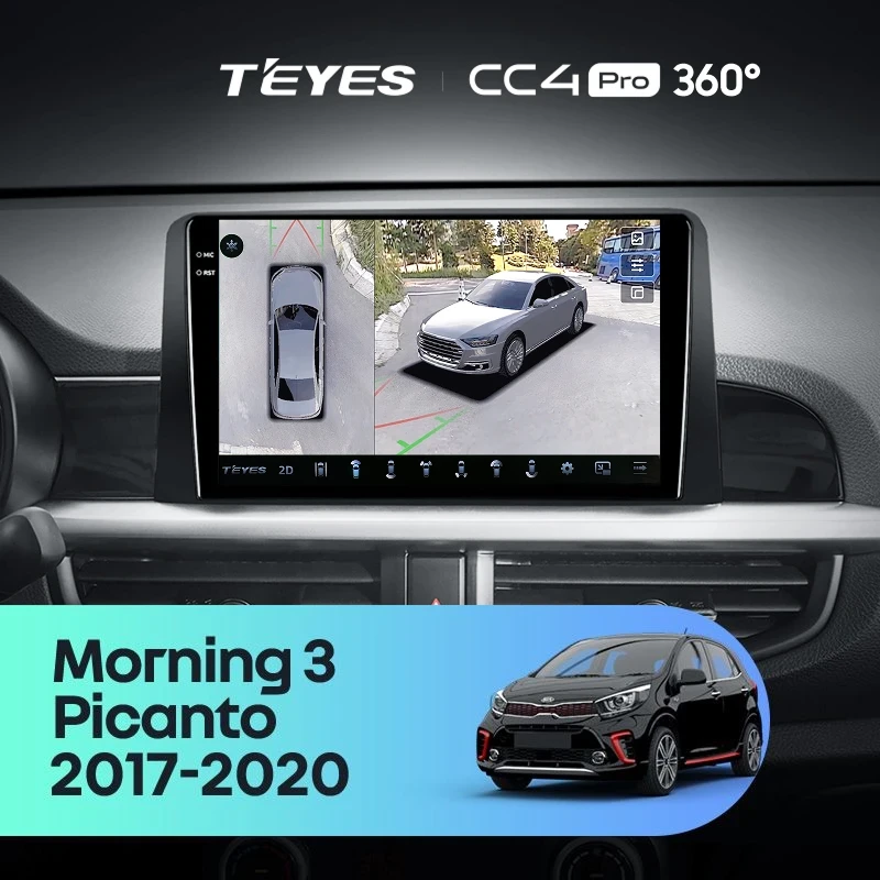 Штатная магнитола Teyes CC4 Pro 360 8/128 Kia Picanto (2017-2020) Тип-A