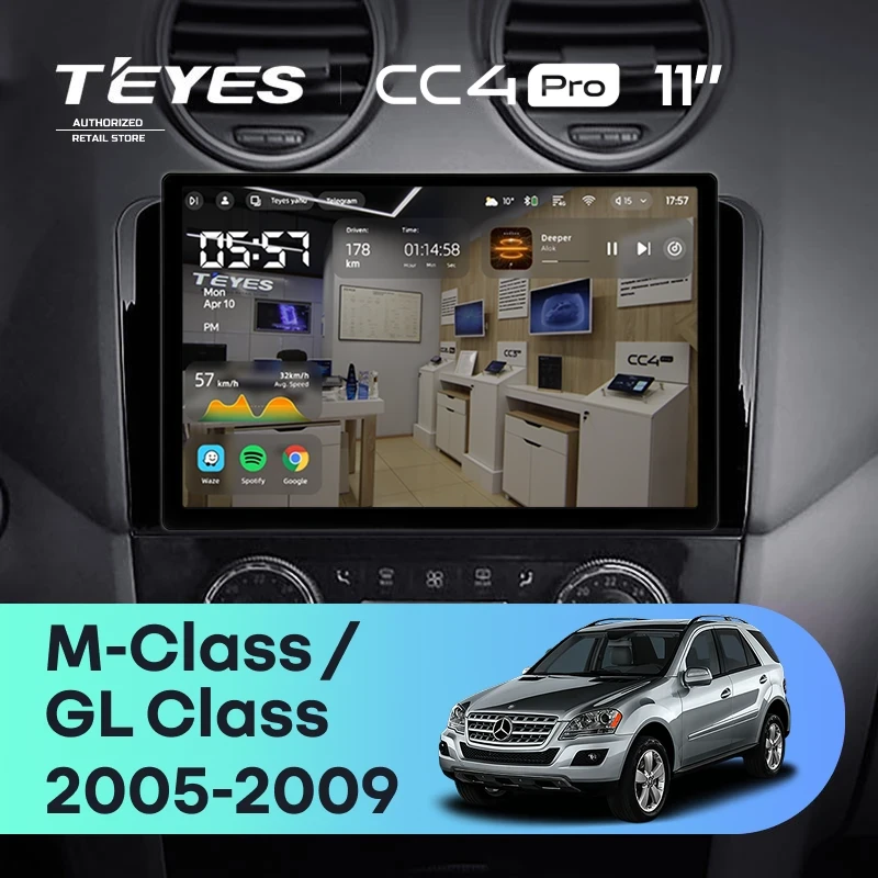 Штатная магнитола Teyes CC4 Pro 12/256 Mercedes-Benz ML-Class (2005-2009) F1 (11")