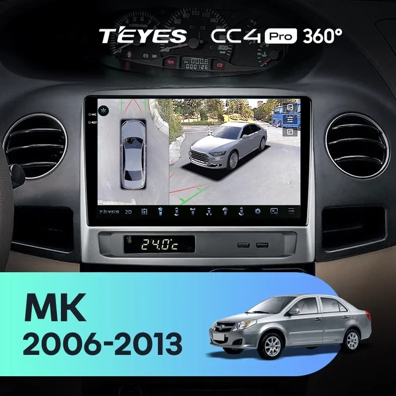 Штатная магнитола Teyes CC4 Pro 360 12/256 Geely MK 1 (2006-2013)