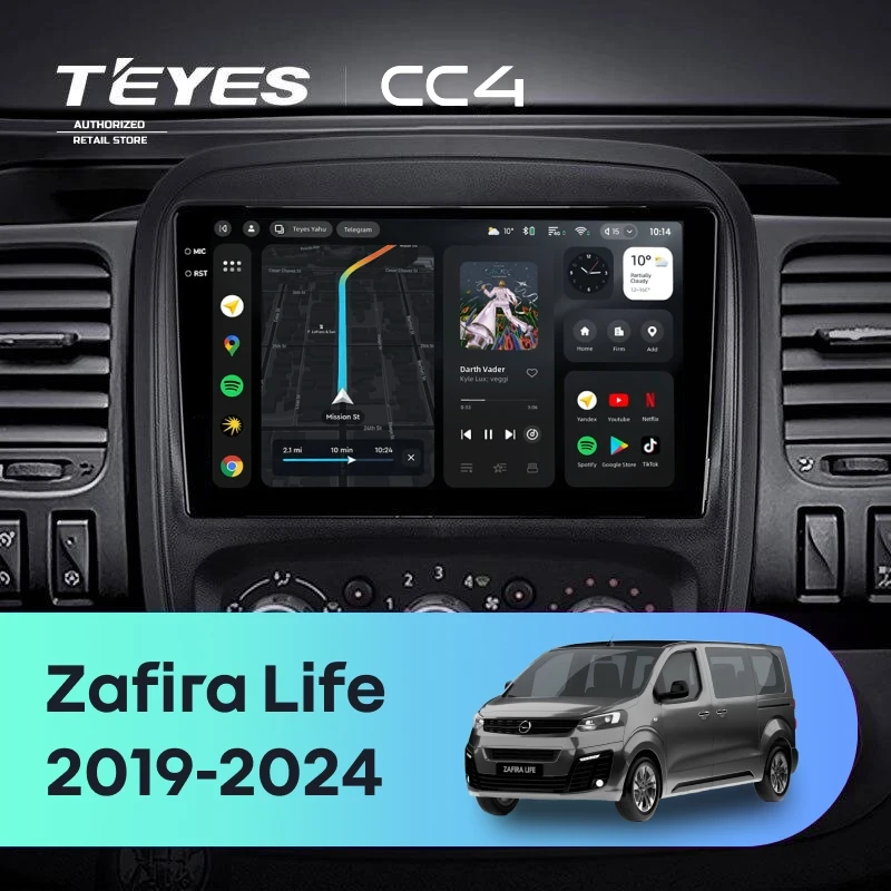 Штатная магнитола Teyes CC4 8/128 Opel Zafira Life (2019-2024)
