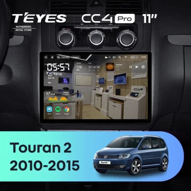 Штатная магнитола Teyes CC4 Pro 12/256 Volkswagen Touran 2 1T (2010-2015) (11")