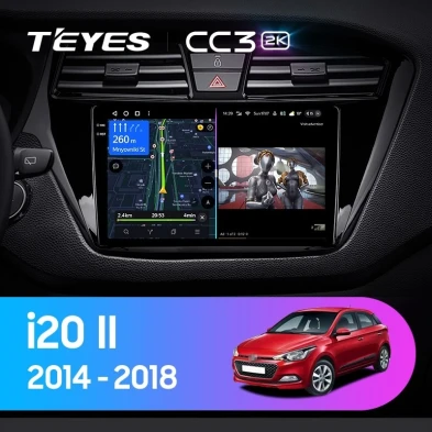 Штатная магнитола Teyes CC3 2K 6/128 Hyundai i20 2 GB (2014-2018)