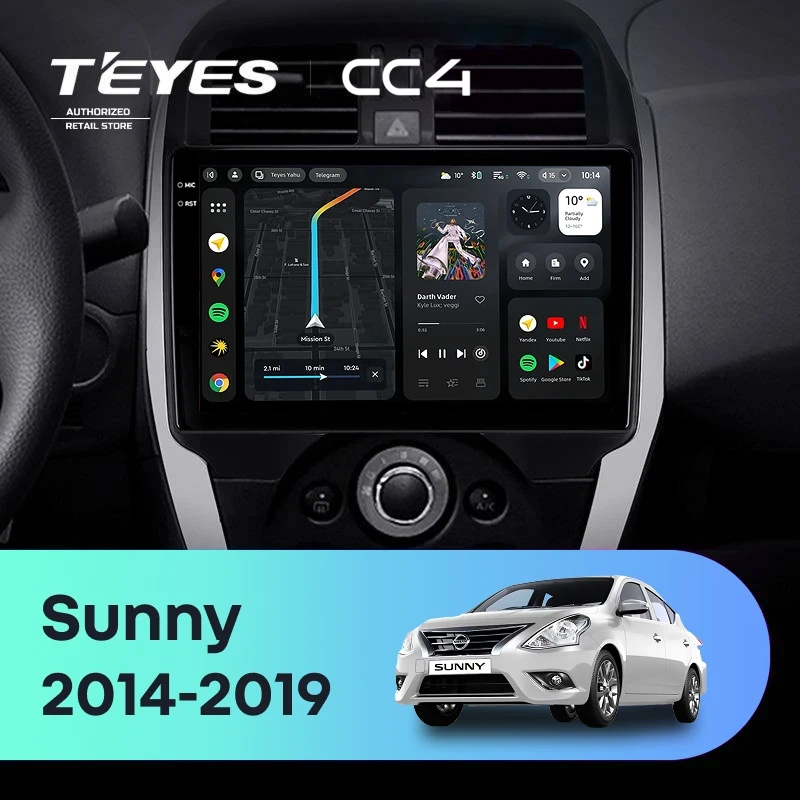 Штатная магнитола Teyes CC4 6/64 Nissan Sunny (2014-2019) F1