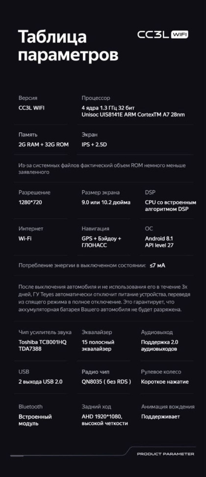 Штатная магнитола Teyes CC3L WiFi 2/32 Mercedes-Benz Smart Fortwo 2 (2010-2015) F2