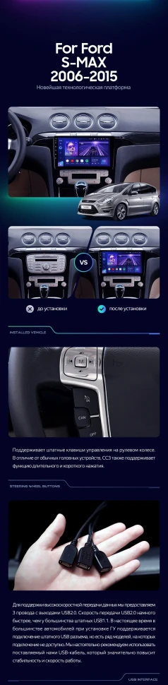 Штатная магнитола Teyes CC3 4/32 Ford S-MAX (2006-2015) F2