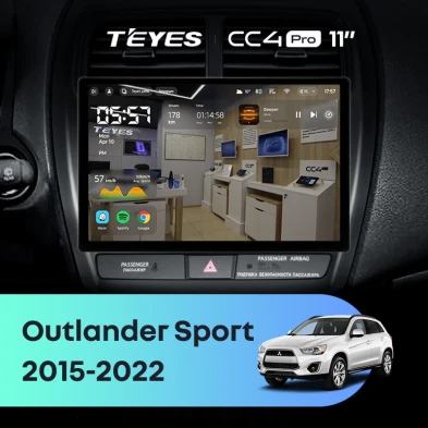 Штатная магнитола Teyes CC4 Pro 8/128 Mitsubishi Outlander Sport (2015-2026) Тип-A (11")